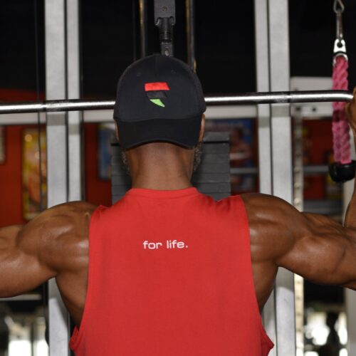 A man is doing some exercises in the gym