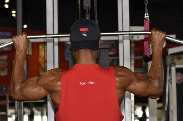 A man is doing some exercises in the gym