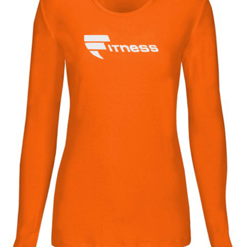 A long sleeve t-shirt with the word fitness on it.